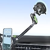 Tmengdao Car Phone Holder-Phone Mount for Car Windshield & Truck-Holder with 360° Rotating Metal Arm-Mount with Super Stable Suction Cup for All Vehicles