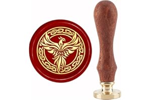 CRASPIRE Phoenix Wax Seal Stamp Celtic Knot Sealing Wax Stamps Animal 30mm Vintage Removable Brass Stamp Head with Wood Handle for Wedding Invitations Halloween Christmas Thanksgiving Gift Packing