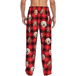 Personalized Buffalo Plaid Red Pajama Pants for Men