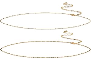 Kyerlyn Body Chain for Women 14K Gold Plated Waist Beads Chain Gold Belly Belt Cuban Layered Body Chains Waterproof Adjustable Sexy Bikini Beach Body Jewelry Daily Belts Gifts for Women 26.5-33Inch