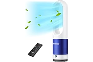 Senmeo Bladeless Fan for Bedroom, 22" Quiet Tower Fan with Remote, 90° Oscillating Fan for Indoors with 8 Speeds, 9H Timer, LED Display, Easy to Clean, Portable Standing Fan for Home, Office