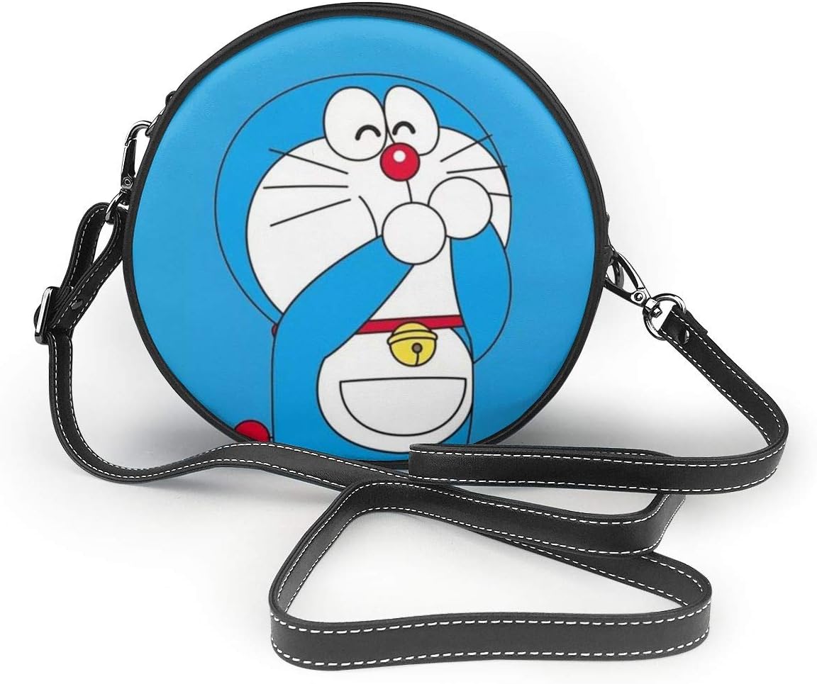 Crossbody Bag For Women Cute Doraemon Purse Circle Wallet Round Handbag With Adjustable Strap