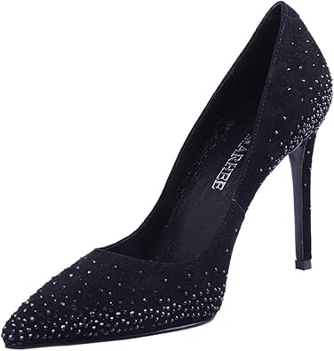 black sparkly high heel shoes