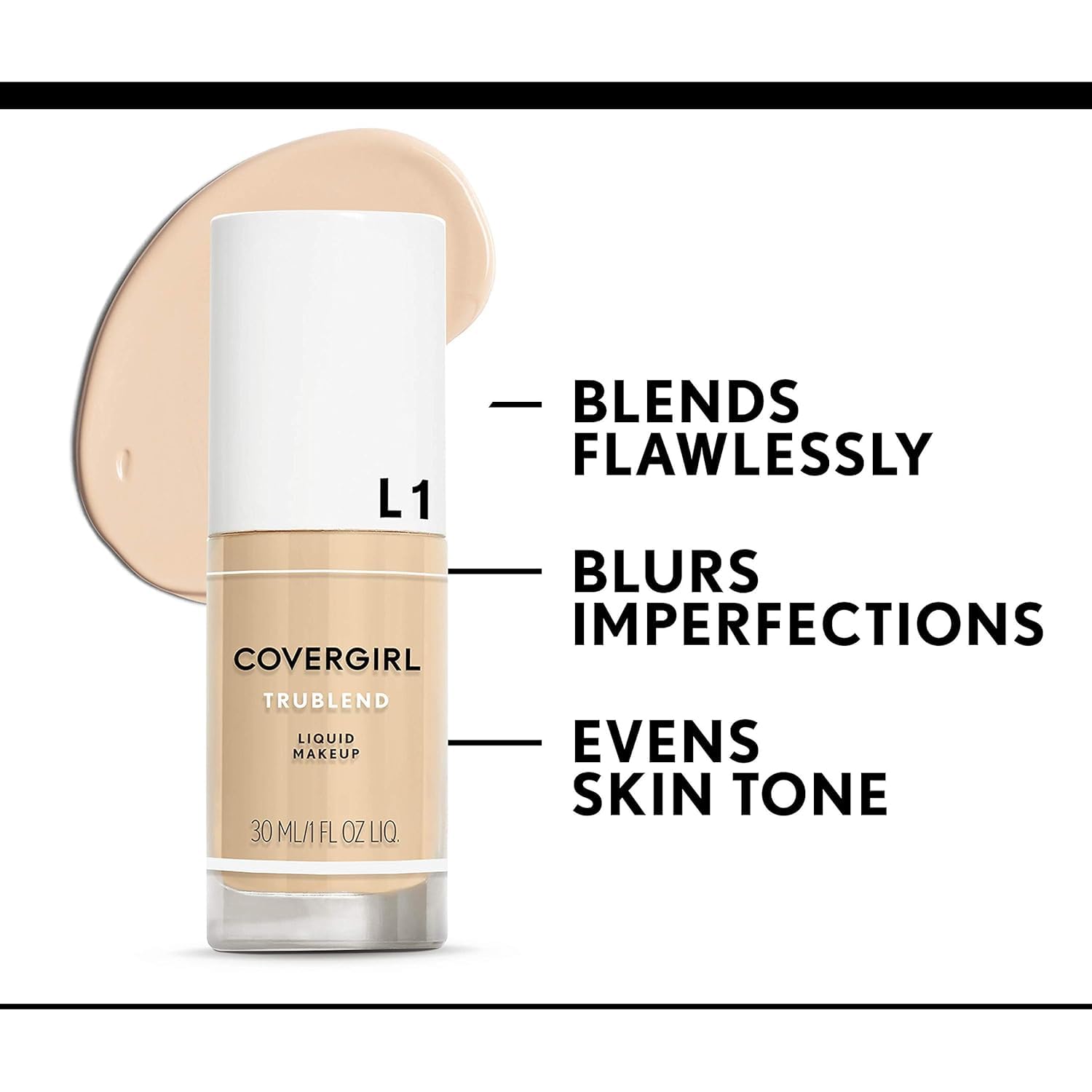 COVERGIRL Trublend Liquid Makeup Ivory L1 1 Fl Oz, 1.000-Fluid Ounce
