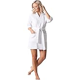 Robe Direct Lightweight Waffle Weave Bath, Spa & Bridesmaids Kimono Short Robes