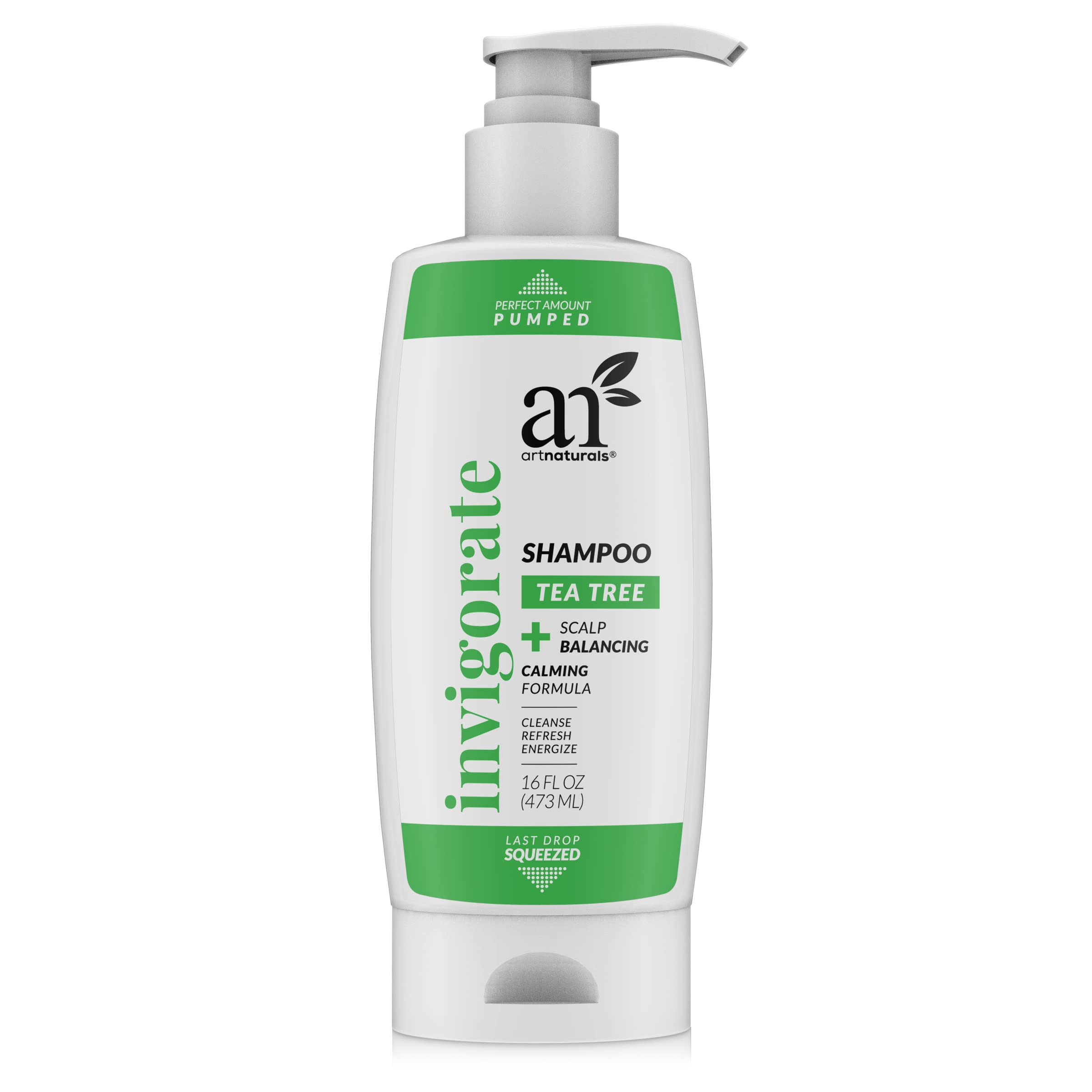 Artnaturals Tea Tree Shampoo - Patented Dual Dispensing Bottle -16 Fl Oz / 473ml - Get every last drop Sulfate Free – With 100% Pure Therapeutic Tea Tree Essential Oil for Itchy Scalp