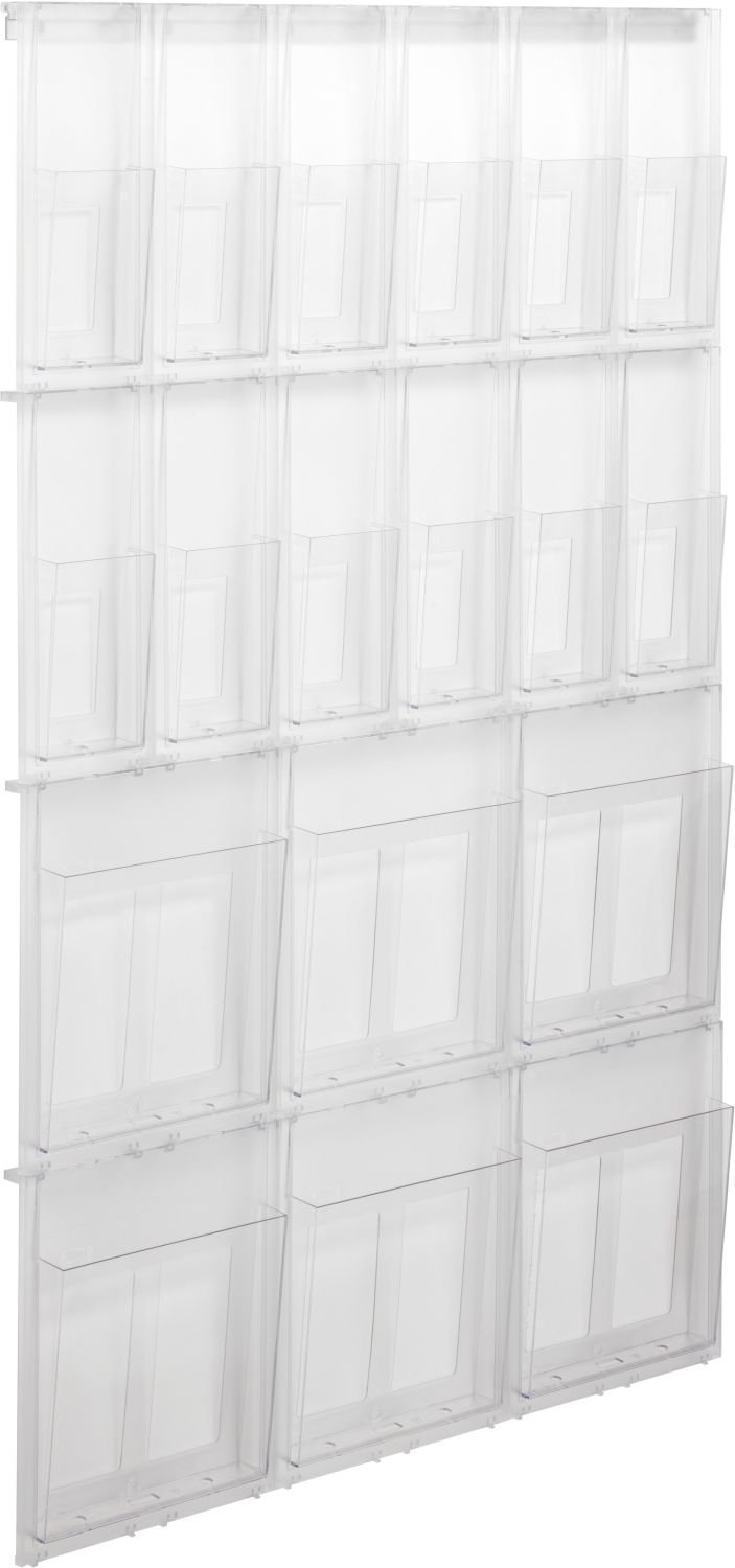 helit Eye-catching Brochure Holder 6 x DIN A4 with 12 x 1/3 DIN A4 Transparent, HEL09133