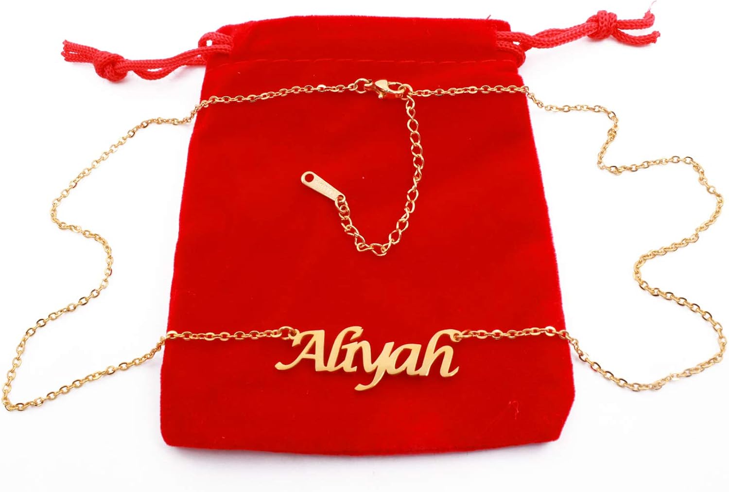 Kigu Aliyah Name Necklace Personalised 18ct Gold Plated, Custom Dainty Name Pendants, Jewellery for Ladies Girlfriend, Mother - Image 4