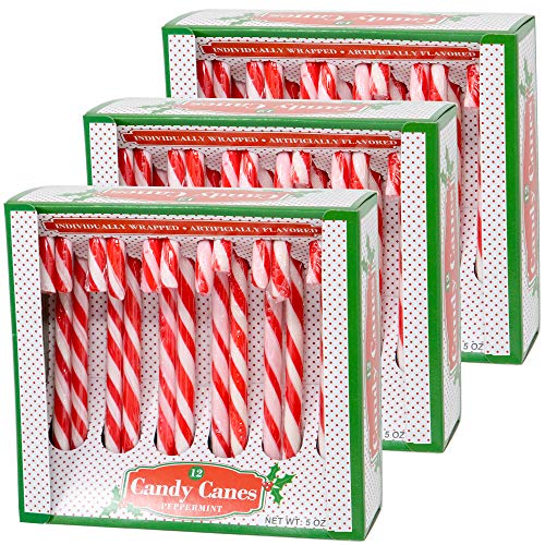 CANDY CANE PEPPERMINT RED & WHITE GIFT SET | 12 PIECES IN EACH BOX – PACK OF 3-36 TOTAL COUNT | INDIVIDUALLY WRAPPED | INCLUDES TO & FROM GIFT TAGS (RED)