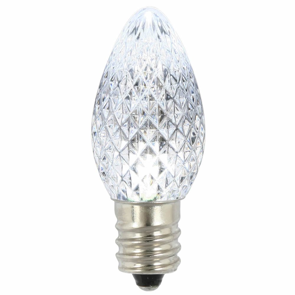 Photo 1 of Vickerman C7 LED Pure White Faceted Twinkle Replacement Bulb, Package of 25