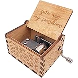 Gift for Mom Dad Son Daughter, You are My Sunshine Music Box Laser Engraved Wood Vintage Music Boxes Unique Gift for Mother's Day/Father's Day/Birthday/Christmas