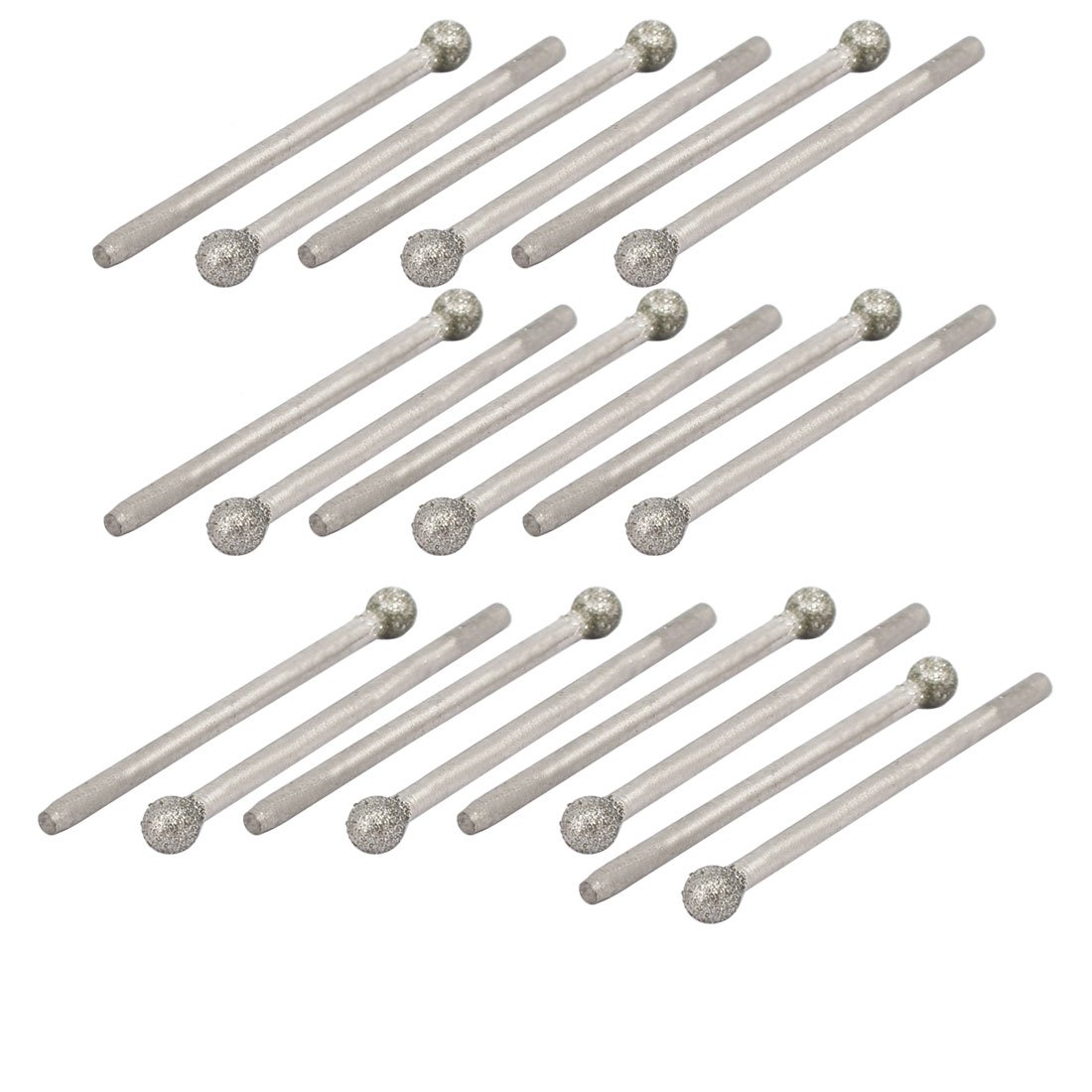 Sourcingmap 2.35mm Shank 4mm Dia Diamond Head Ball Shaped Grinding Mounted Point Bit 20pcs
