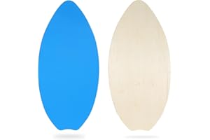 HQO LOVL Skimboard for Kids Adults with EVA Grip Pad and High Gloss Clear Coat Wooden Skim Boards for Beach Skimboards for Beginners