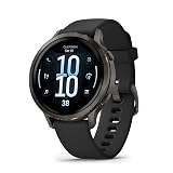 Garmin Venu® 4, 41mm, Advanced Health and Fitness GPS Smartwatch, Bright and Colorful Display, Built-in Flashlight, 10 Days of Battery Life, Slate with Black Silicone Band