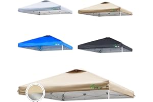 Acepic 10x10 Canopy Replacement Top, Ez Up Canopy Tent Top Cover with Air Vent and Adjustable Elastic Strap,UV Waterproof for Outdoor Garden Patio Pavilion Sun Shade(Top Sidewall Only)