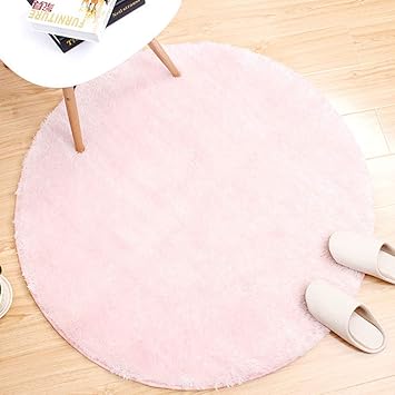 Morbuy Tapis Rond Lavable 80cm100 Cm Tapis En Peluche Interieur Anti Slip Chambre à Coucher Salon Tapis Dentrée Absorbant Antidérapant Ménage Rug
