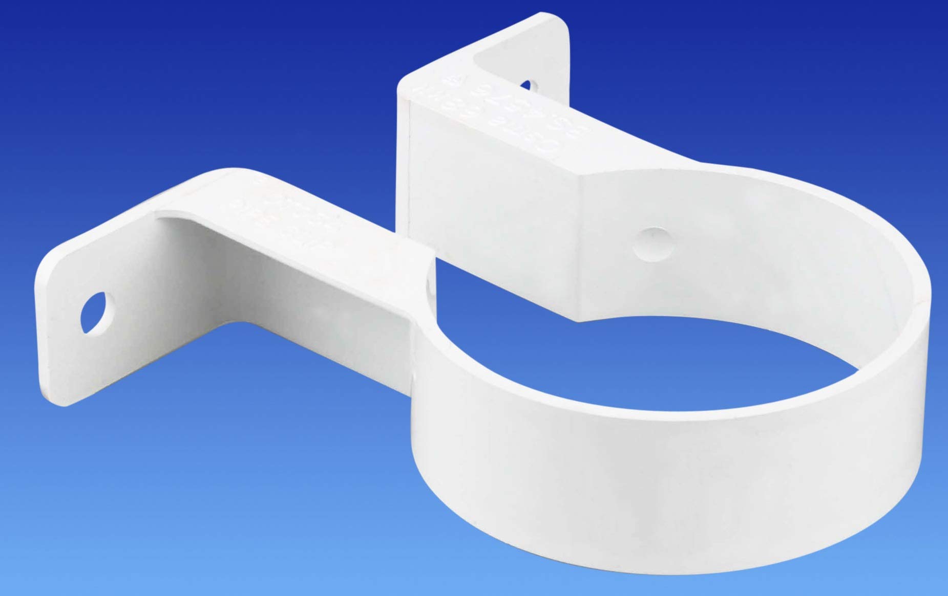 2 Pack Standard White Round 68MM Pipe Bracket/Clip Branded - for Round DOWNPIPES
