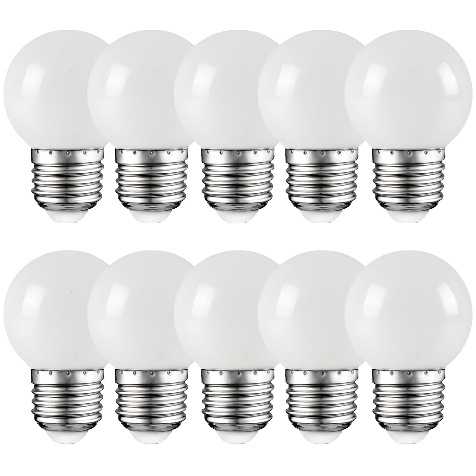 E27 LED Light Bulb,Color Bulb 2W LED Golf Ball Bulb, 20W Incandescent Bulb Equilavent, 200 Lumen 6500K Cool White Edison Screw Bulb, Non-Dimmable, 360°Beam Angle, AC220-240V