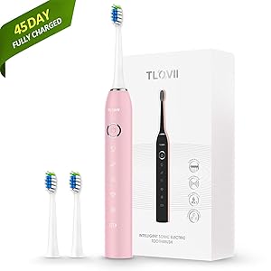 Sonic Electric Toothbrush for Adults, USB Magnetic Rechargeable Toothbrush,Fast Charging Least 45 Days Battery Life,Smart Timer 5 Modes 2 Replacement Heads, IPX7 Waterproof Pink Toothbrush
