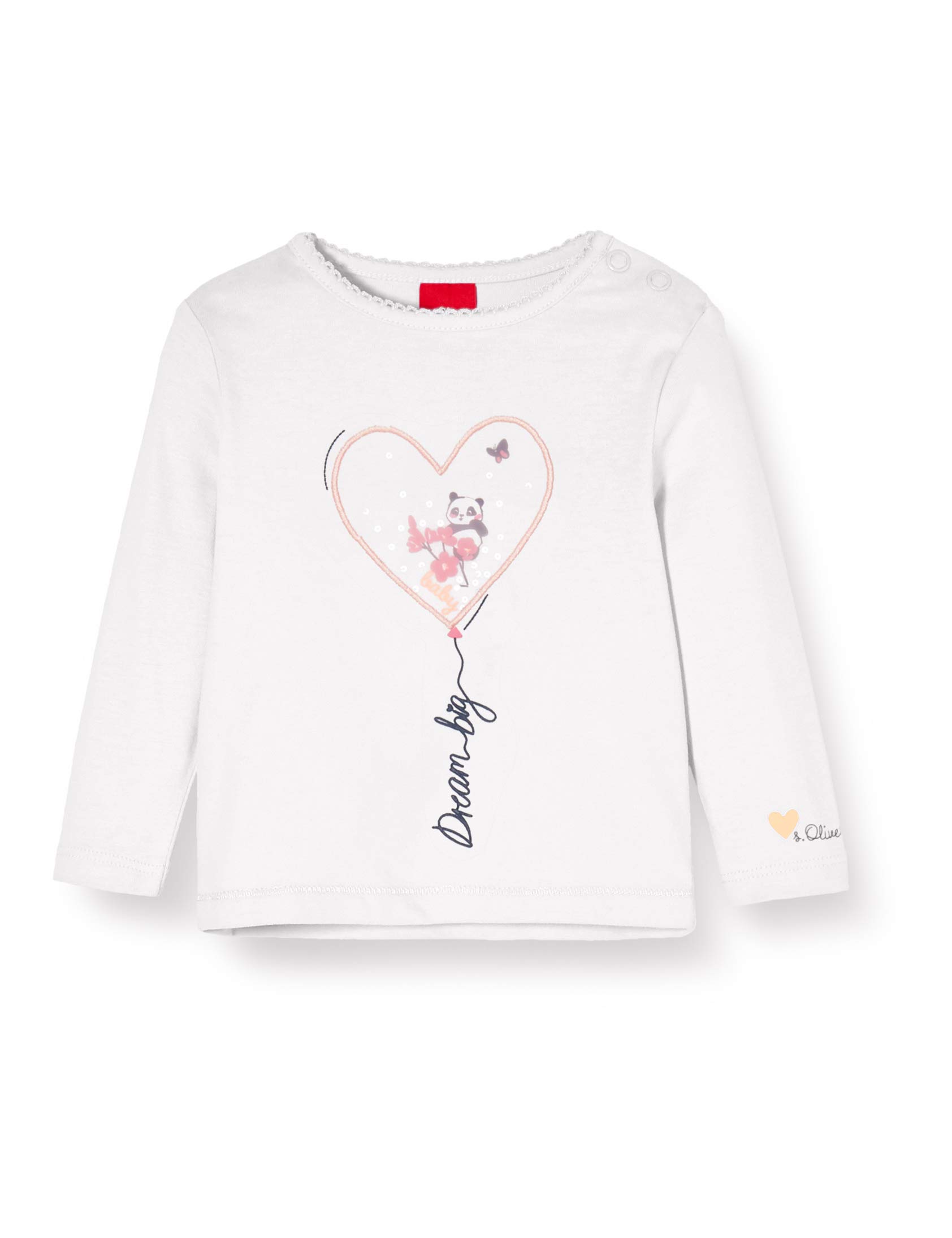 s.Oliver Junior T-Shirt, T-shirt Langarm Baby Girls, Cream, 80