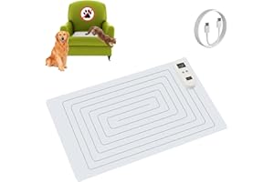 SEERWAY Rechargeable Pet Training Mat with Detachable Controller - 3 Training Modes & 3 Intensity Levels, Electric Shock Pad to Keep Dogs & Cats Off Couch, Bed, Countertop - Waterproof & Chew-Resistant
