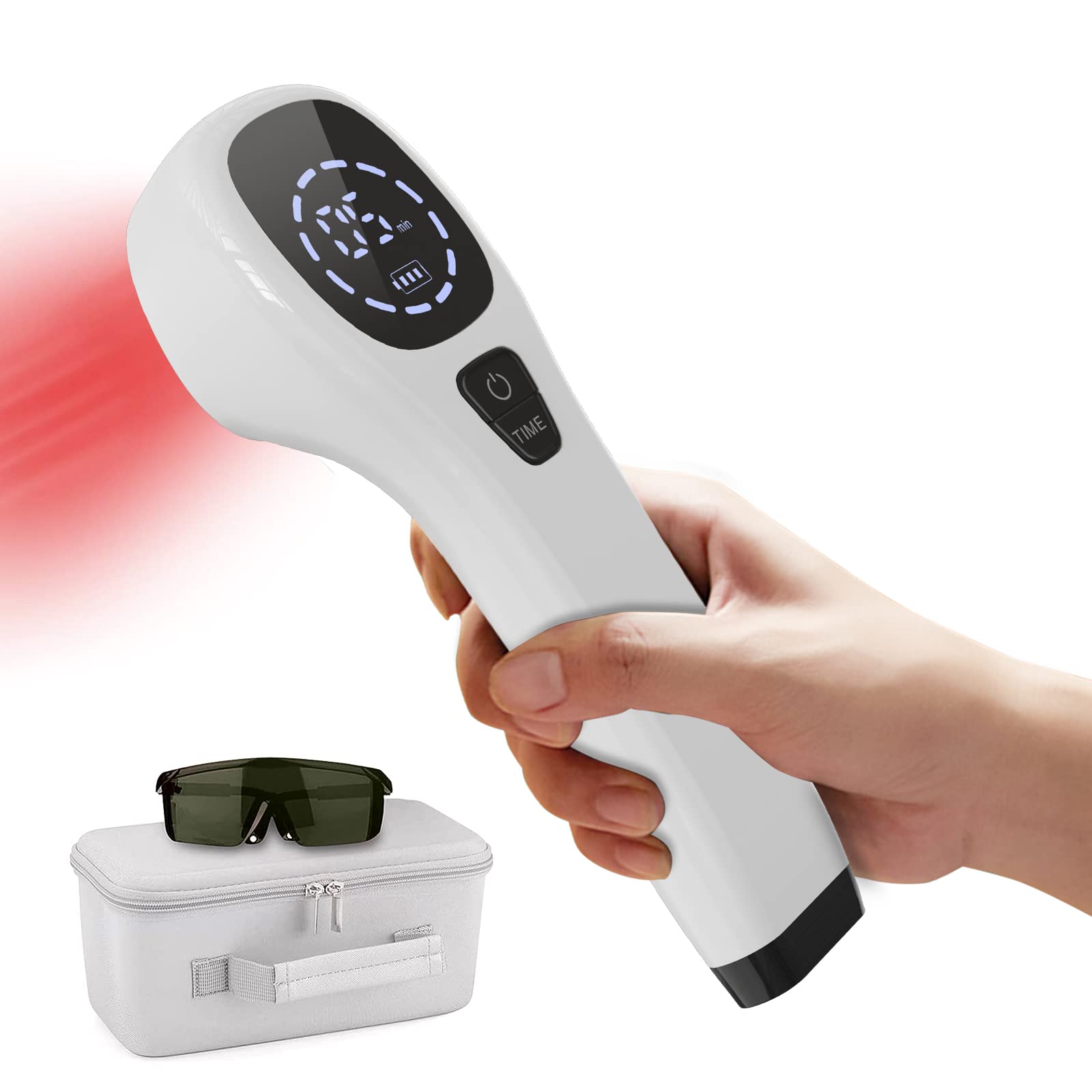 iKeener Red Light Therapy Device,FDA Cleared Handheld Cold Laser Therapy Device,Infrared Light Therapy Pain Relief Device for Joint and Muscle,Knee,Shoulder,Back,Neck Reliever(2x808nm,12x650nm)(White)