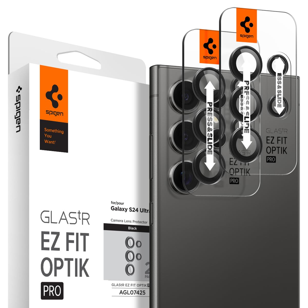 Spigen Galaxy S24 Ultra カメラ保護フィルム 2セット ブラック シュピゲンの商品画像