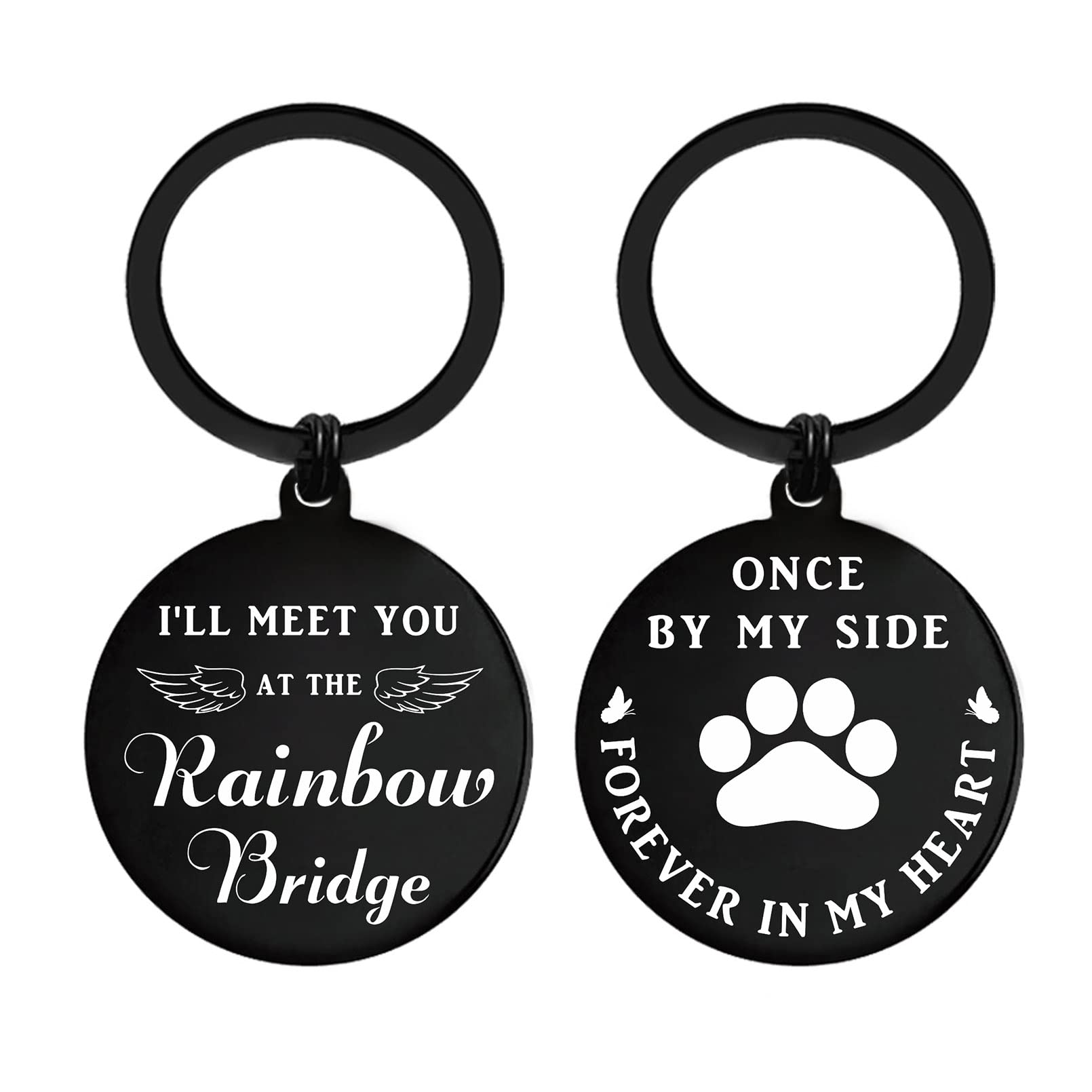 ENGZHI Pet Memorial Gifts, Rainbow Bridge Pet Loss Gifts Dog, Sympathy Keyring With Paw, Remembrance Cat Bereavement Gifts