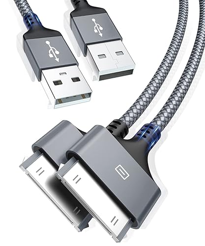 AkoaDa Apple Certified 30 Pin USB Charging Cable 10ft Pack, USB