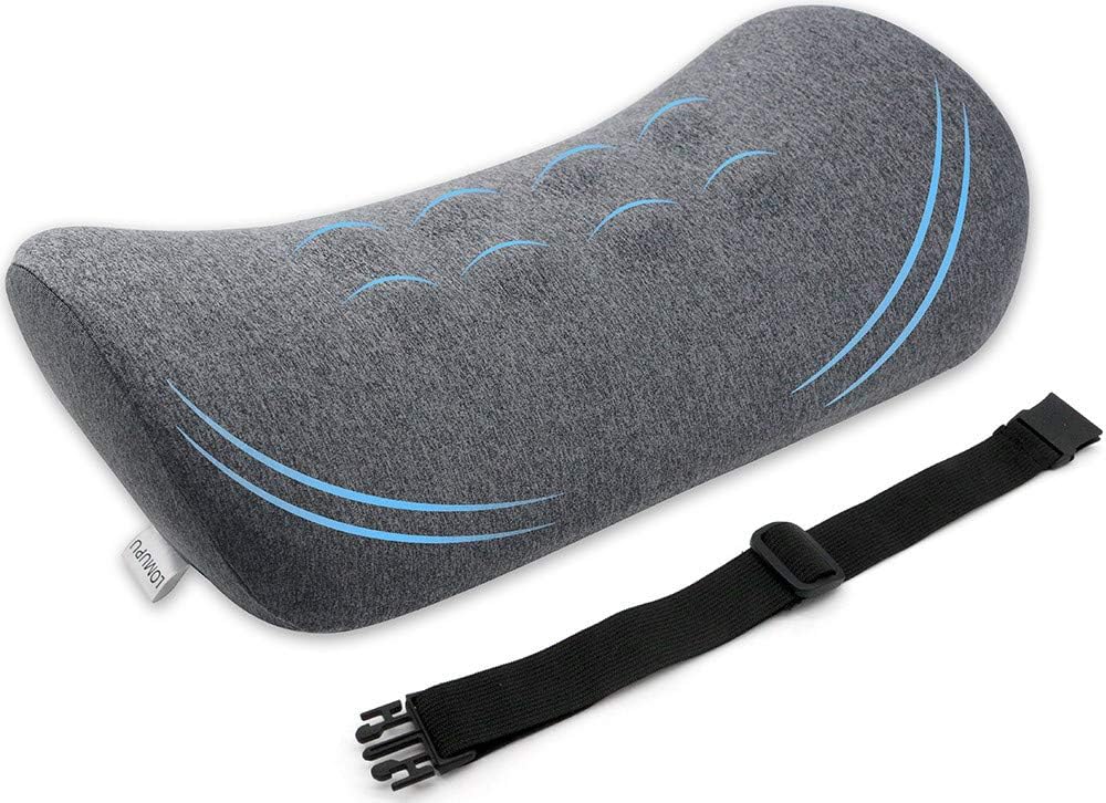 Lumbar Support Pillow for Office Chair and Car Seat Memory Foam Lower Back Lumbar Support Cushion Ergonomic Back Support Pillow for Back Pain Relief with Skin Affinity Cover: Kitchen & Dining