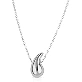 Savlano 925 Sterling Silver Chunky Dupe Teardrop Pendant Necklace - 18K Gold Plated 16” Inches +2-inch Extension Link Chain for Women Comes with Gift Box - Made in Italy
