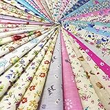 30pcs Quilting Fabric Squares Sheets 30 Different Lovely Floral Pattern Pack Assorted Sewing Fabric for Craft 12”x 12”(30 cm x 30 cm) 100% Cotton