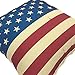 YOUR SMILE Independence Day Cotton Linen Square Decorative Throw Pillow Case Cushion Cover 18x18 Inch,American Flag