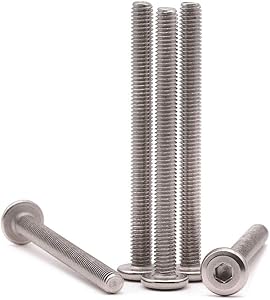 M6 x 55mm (20 PCS) Flat Head Socket Cap Screw, 304 Stainless Steel, Bright Finish, Full Thread, Connection Bolts, Furniture Bolts