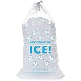 Plastic Ice Bags 8 Lb with Draw String - Pack of 50