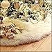 Funkprofi Christmas Tree Skirts Plush Faux Fur Handmade Soft Luxury Tree Skirt Decorations for Indoor Outdoor Xmas Holiday Party Decor Pet Favors (White Plush 30.7