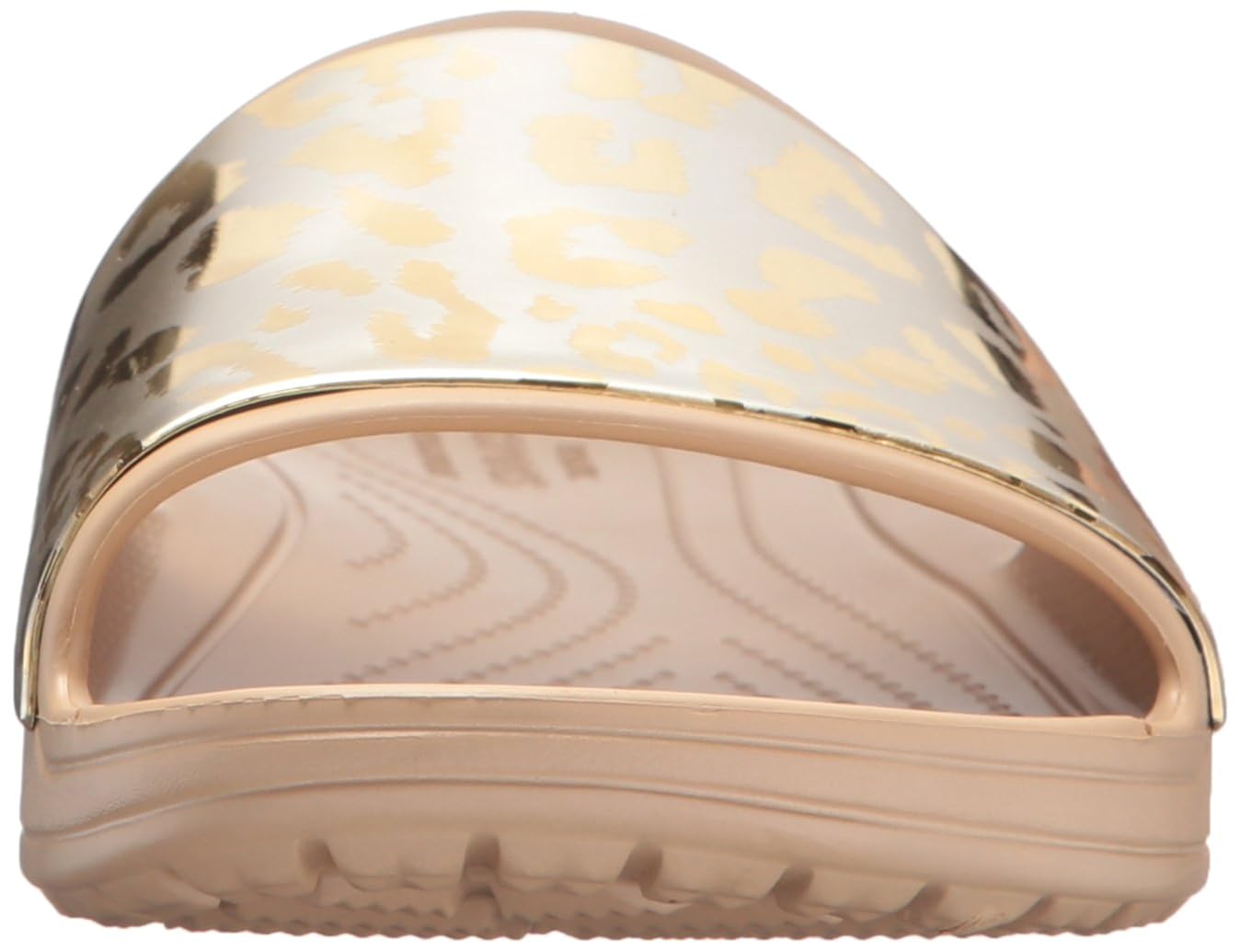 crocs women s sloane graphic metallic slide