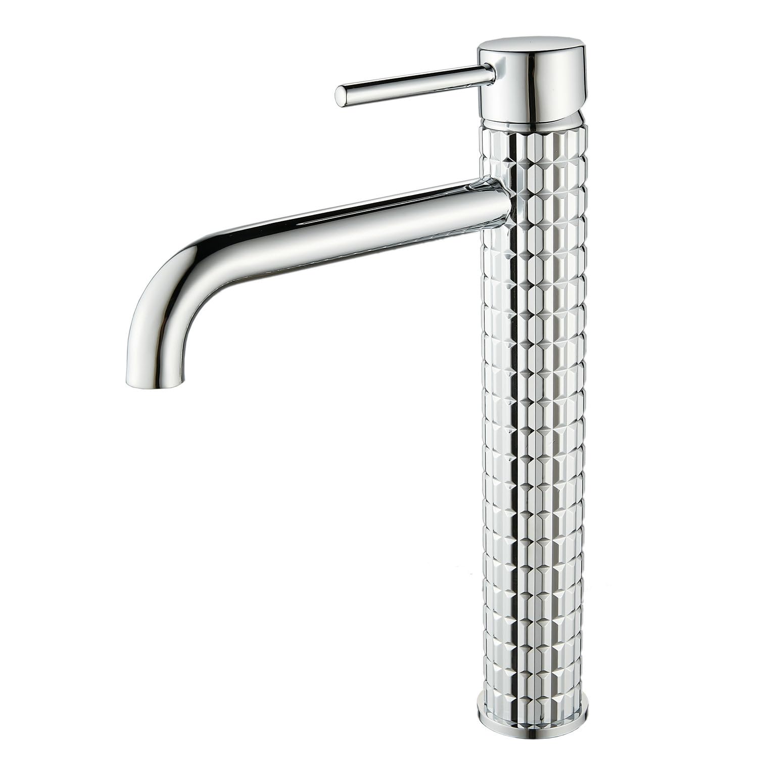 Chrome Bathroom Sink Mixer Taps - Brass Basin Mixer Tap 1 Hole - Silver Tall Bathroom Mixer Tap Single Lever Water Tap with Pop Up Waste