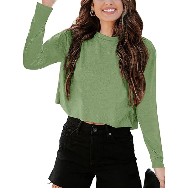 UNCLECAT Women's Cropped T Shirts Trendy Short Sleeve Crew Neck