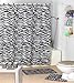 WPM 17 Piece Bath Accessory Set- Black Zebra Shower Curtain with Decorative Rings + Bathroom Accessories Set