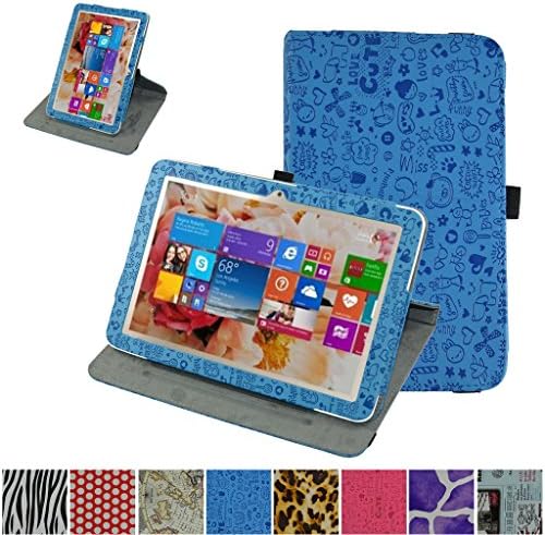 Toshiba Encore 2 Write WT10PE Rotating Case,Mama Mouth 360 Degree Rotary Stand With Cute Lovely Pattern Cover For 10.1" Toshiba Encore 2 Write WT10PE-A264 Windows Tablet,Blue