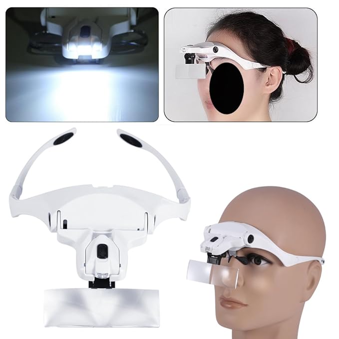 Headband Headset Magnifier, 5 Different Lenses Adjustable