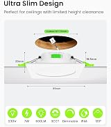 ALUSSO 7W Square LED Downlights 3CCT Dimmable IP44 White 12 Pack view 2