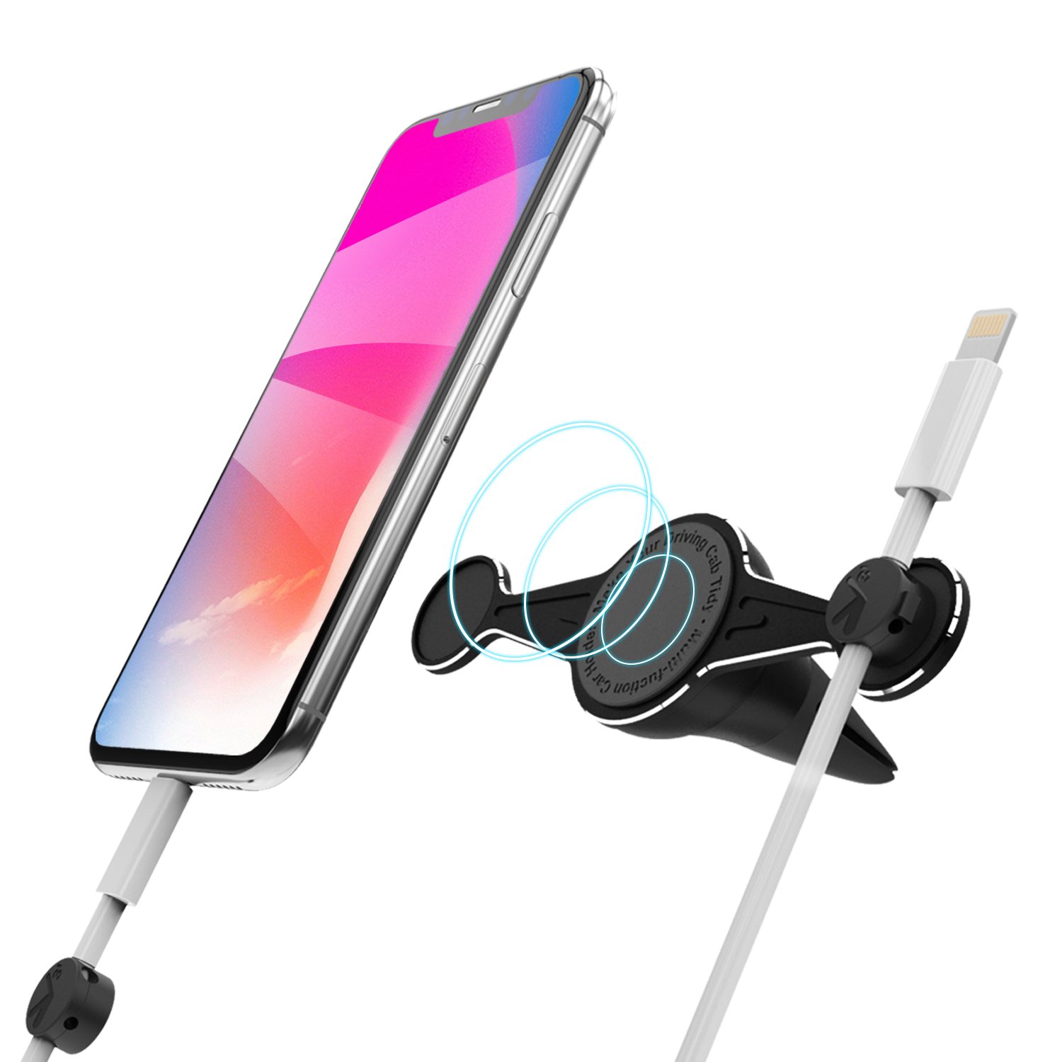 Magnetic Car Mount Holder, MeanLove Universal Air Vent 360°Rotation Magnetic Cell Phone Holder for iPhone X 8 Plus 7 6s 5s 5 SE, Galaxy S8 S7 Edge S6 Edge Note 8 with 2 Metal Plates (Black)