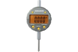 Accusize Industrial Tools 25 mm/1'' x 0.01 mm/0.0005'' Yellow LCD Digital Indicator, 6110-1368