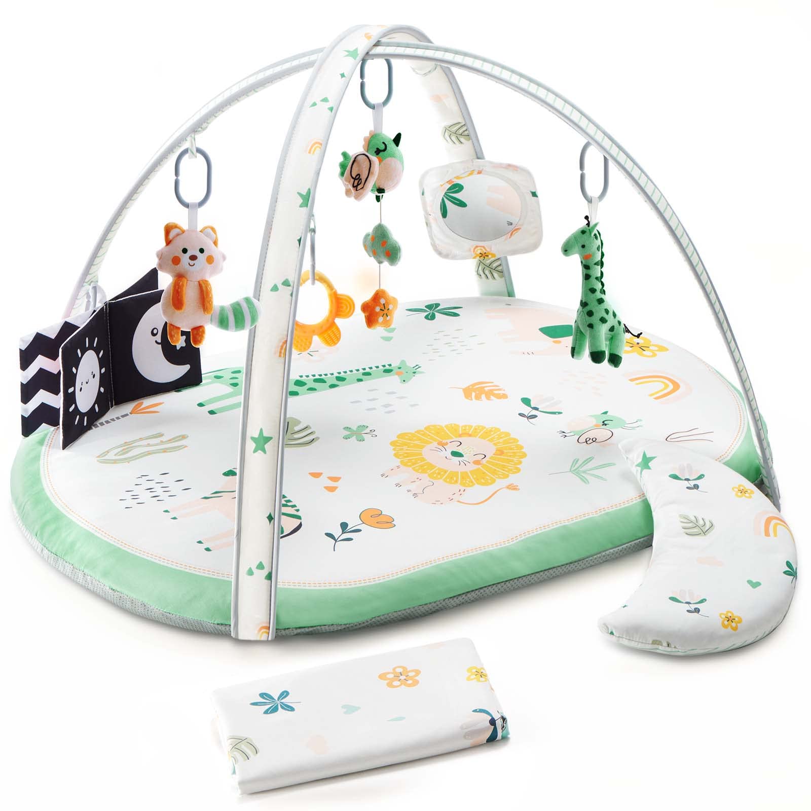 Photo 1 of Lupantte Activity Gym / Play Mat with Replaceable Washable Covers for Baby Tummy Time with Toys for Visual, Hearing, Touch, Cognitive Development for Newborn to Toddler as Shower Gift