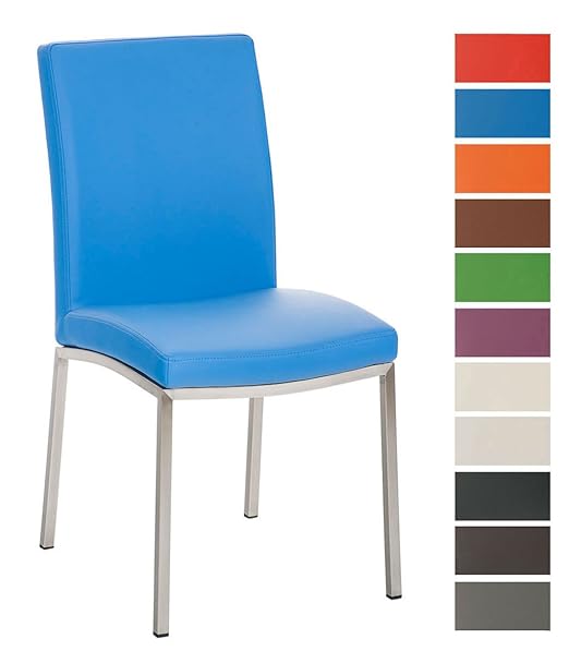 title=CLP Sedia da cucina / da pranzo in acciaio inox GRENOBLE, seduta: similpelle,