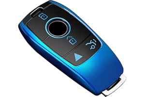 Tukellen for Mercedes Benz Key fob Cover,Special Soft TPU Key Case Protector Compatible with 2017-2023 E-Class 2018-2021 S-Class 2019-2023 A-Class C-Class G-Class-Blue