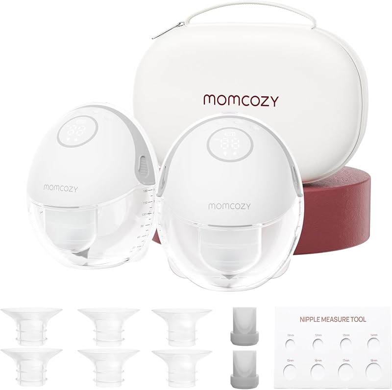 Momcozy M6 Wearable Double Electric Breast Pump Gray