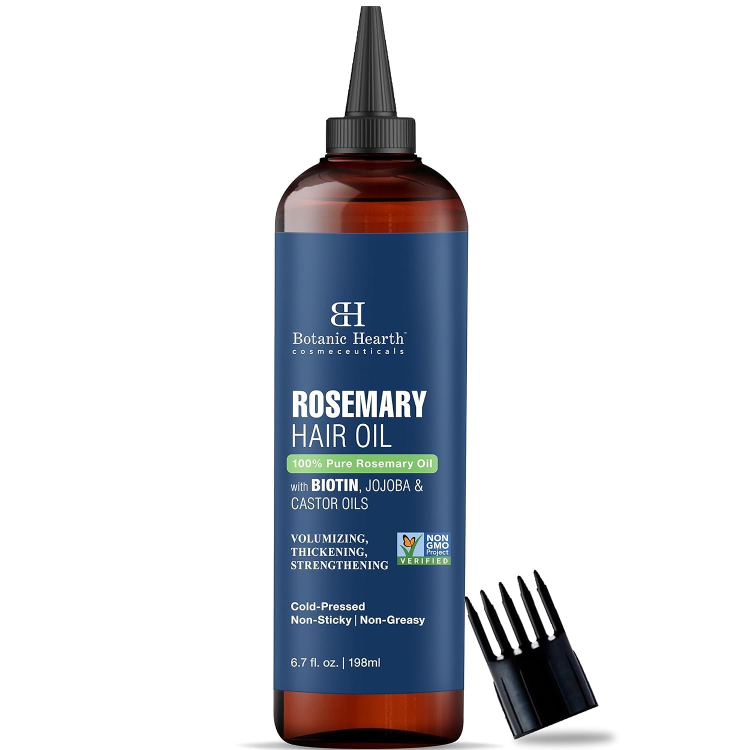 Botanic Hearth Rosemary Hair Oil 6.7 Fl Oz (198 ml) | Hair Growth Oil for Thicker Hair, Scalp Treatment for Hair Loss, Dry & Frizzy Hair Repair, Deep Nourishing Oil for All Hair Types